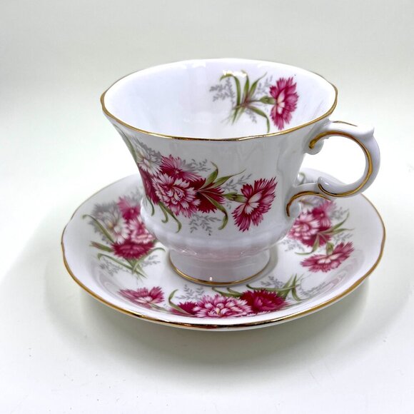 Vintage Paragon Teacup and Saucer, Flower Festival K, Footed Tea Cup Set - Picture 9 of 9